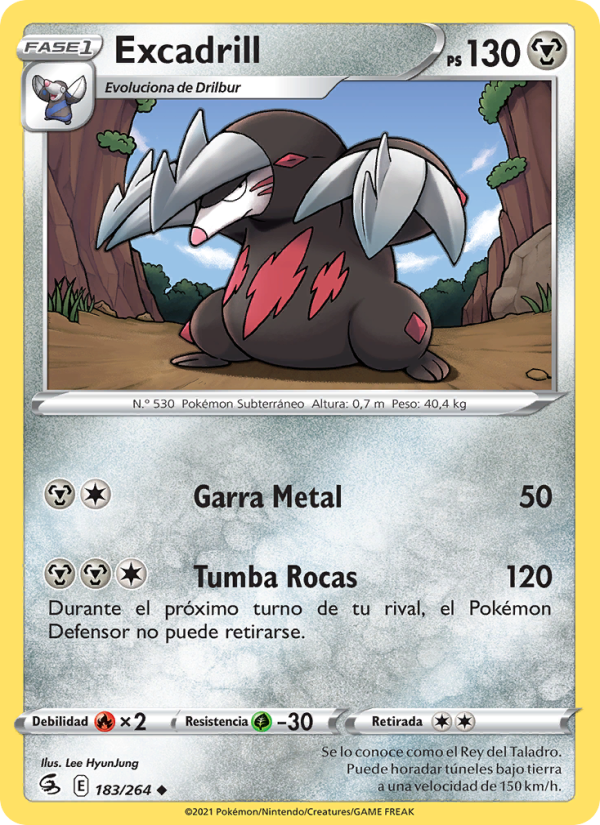 Excadrill 183 — Fusion Strike (Spanish Pokémon TCG card)