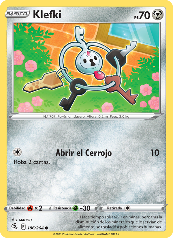 Klefki 186 — Fusion Strike (Spanish Pokémon TCG card)
