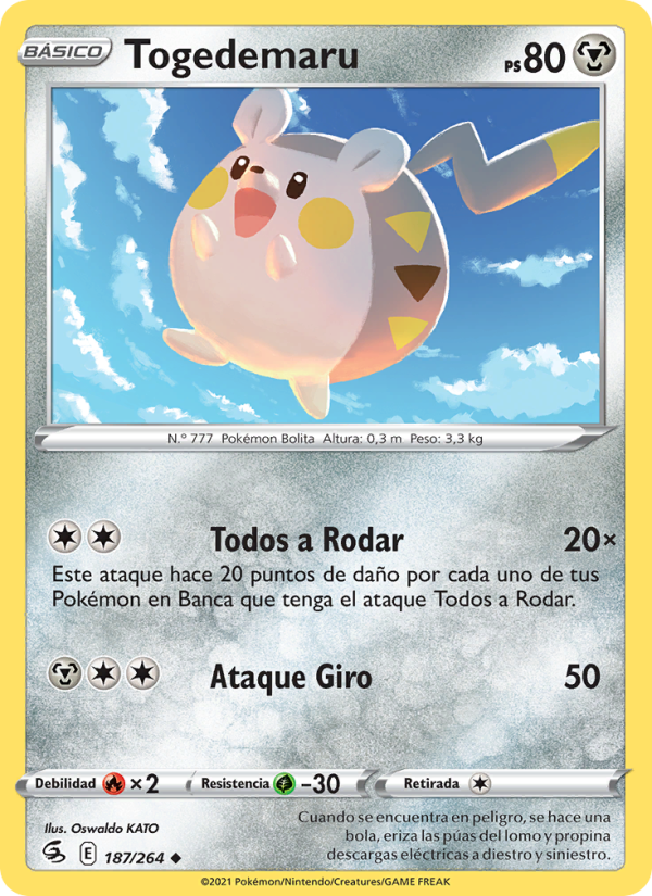 Togedemaru 187 — Fusion Strike (Spanish Pokémon TCG card)
