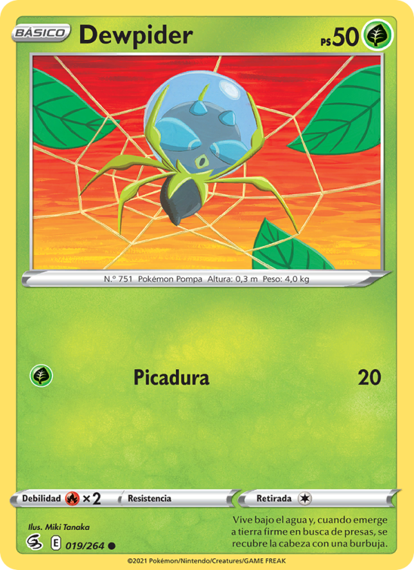 Dewpider 19 — Fusion Strike (Spanish Pokémon TCG card)
