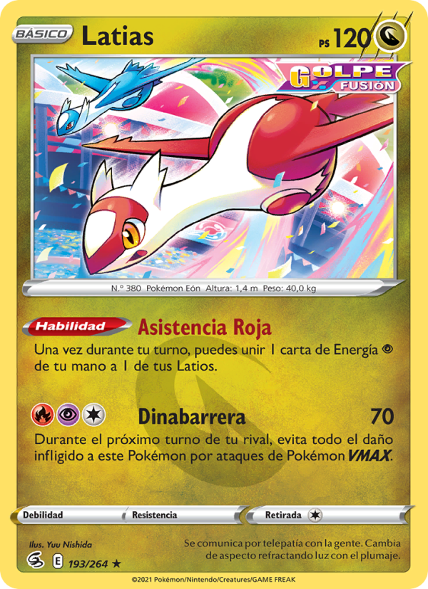 Latias 193 — Fusion Strike (Spanish Pokémon TCG card)