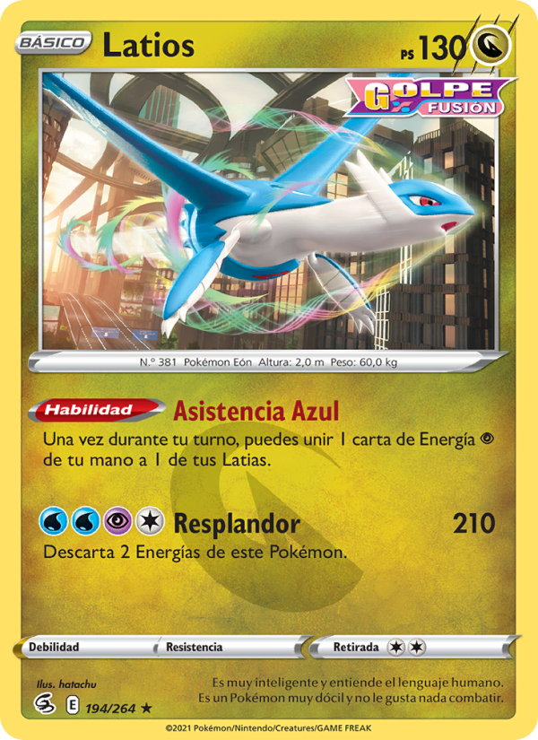 Latios 194 — Fusion Strike (Spanish Pokémon TCG card)