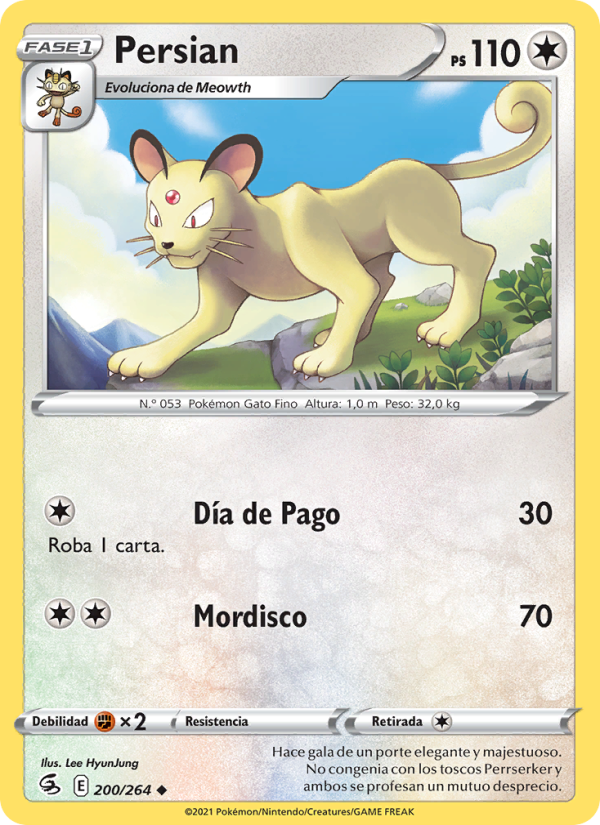 Persian 200 — Fusion Strike (Spanish Pokémon TCG card)