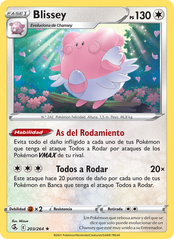 Blissey 203 — Fusion Strike (Spanish Pokémon TCG card)