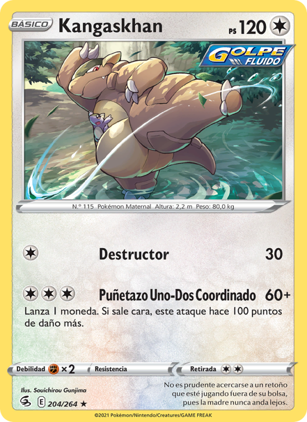 Kangaskhan 204 — Fusion Strike (Spanish Pokémon TCG card)