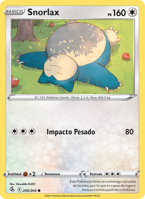 Snorlax 206 — Fusion Strike (Spanish Pokémon TCG card)