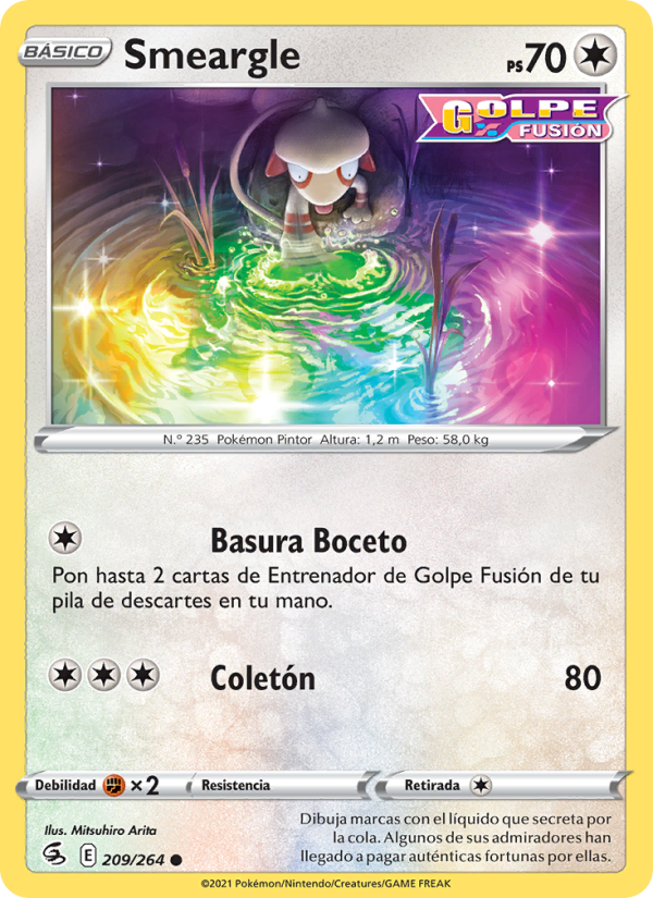 Smeargle 209 — Fusion Strike (Spanish Pokémon TCG card)