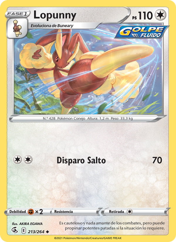 Lopunny 213 — Fusion Strike (Spanish Pokémon TCG card)