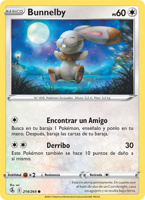 Bunnelby 214 — Fusion Strike (Spanish Pokémon TCG card)
