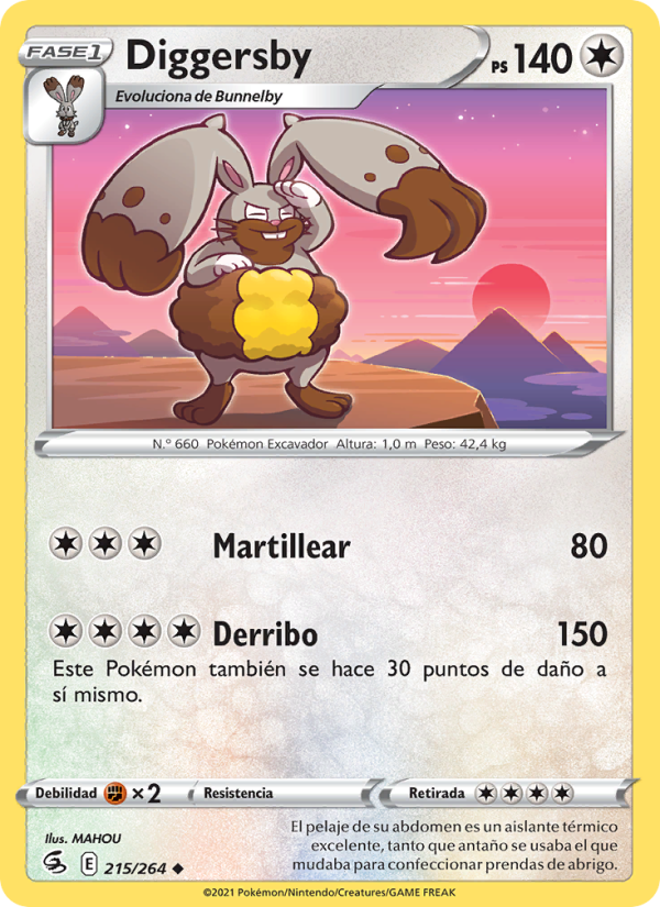 Diggersby 215 — Fusion Strike (Spanish Pokémon TCG card)