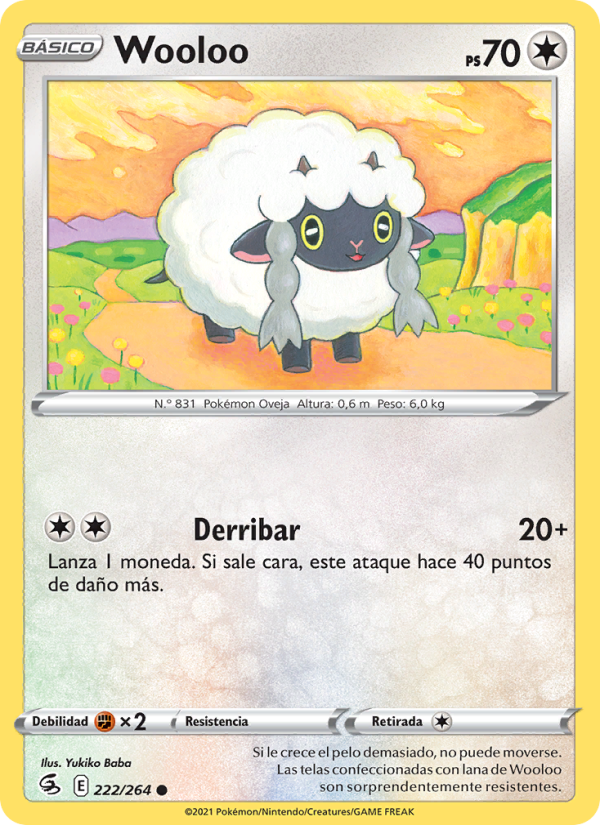 Wooloo 222 — Fusion Strike (Spanish Pokémon TCG card)