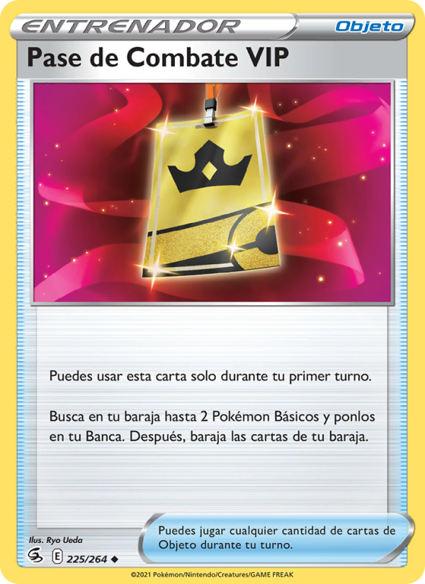 Pase de Combate VIP 225 — Fusion Strike (Spanish Pokémon TCG card)