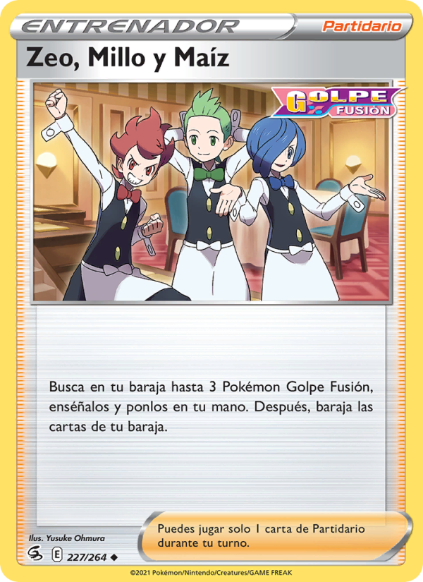 Zeo, Millo y Maíz 227 — Fusion Strike (Spanish Pokémon TCG card)