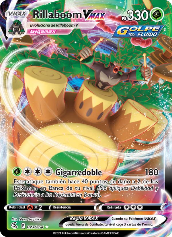 Rillaboom VMAX 23 — Fusion Strike (Spanish Pokémon TCG card)