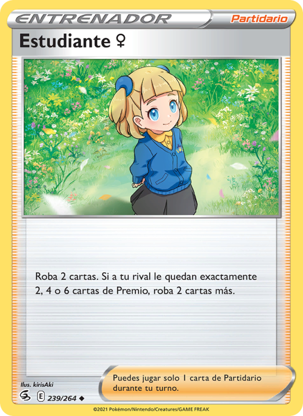Estudiante ♀ 239 — Fusion Strike (Spanish Pokémon TCG card)