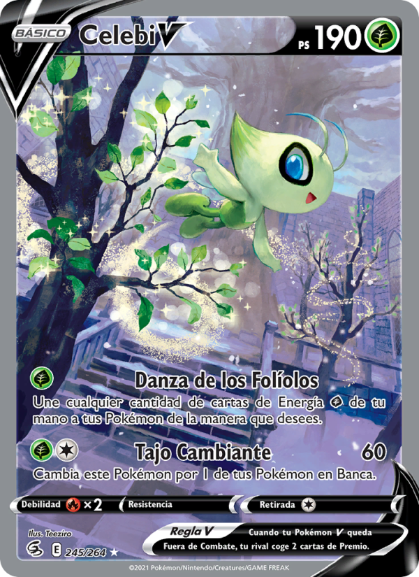 Celebi V 245 — Fusion Strike (Spanish Pokémon TCG card)
