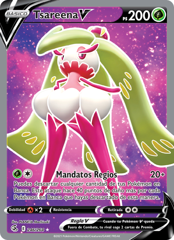 Tsareena V 246 — Fusion Strike (Spanish Pokémon TCG card)
