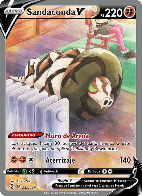 Sandaconda V 252 — Fusion Strike (Spanish Pokémon TCG card)