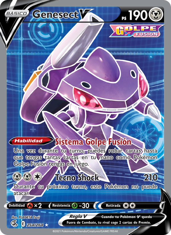 Genesect V 254 — Fusion Strike (Spanish Pokémon TCG card)