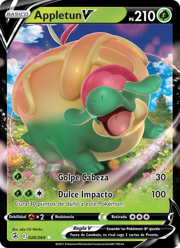 Appletun V 26 — Fusion Strike (Spanish Pokémon TCG card)