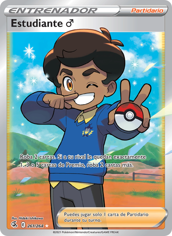 Estudiante ♂ 261 — Fusion Strike (Spanish Pokémon TCG card)