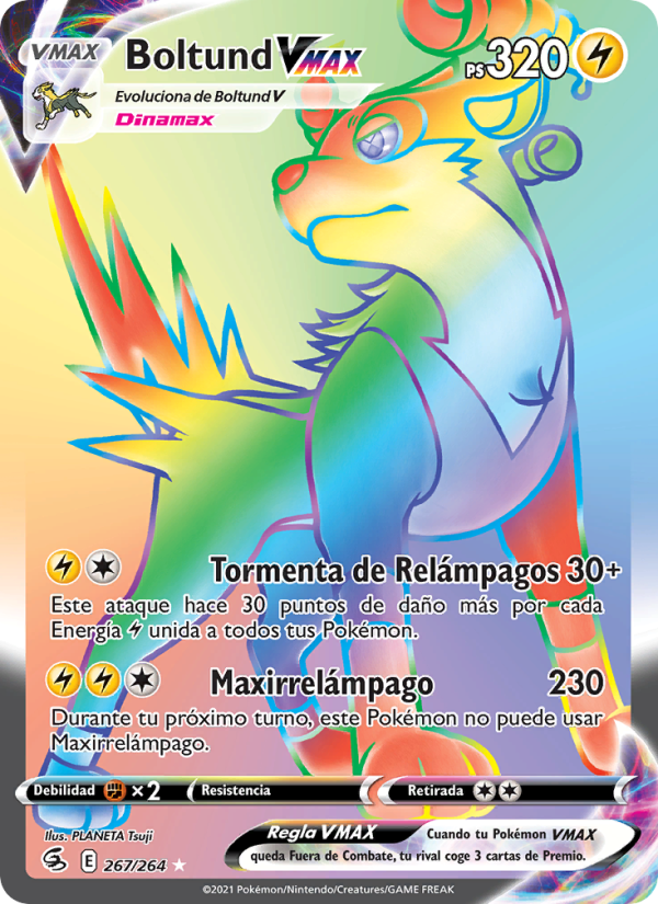 Boltund VMAX 267 — Fusion Strike (Spanish Pokémon TCG card)