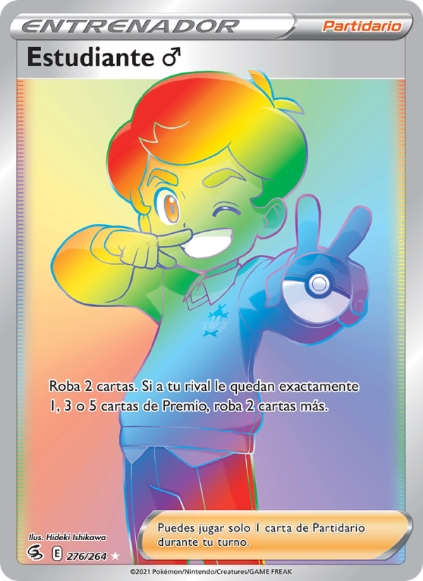 Estudiante ♂ 276 — Fusion Strike (Spanish Pokémon TCG card)