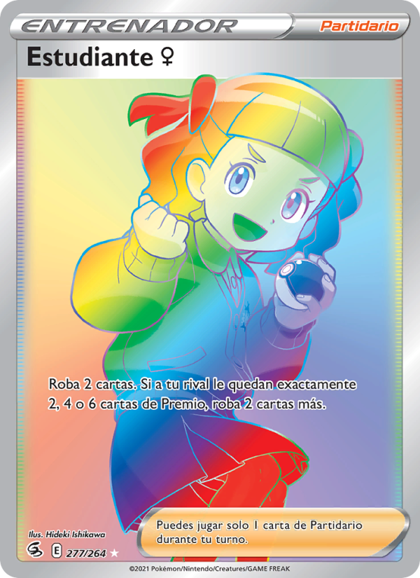 Estudiante ♀ 277 — Fusion Strike (Spanish Pokémon TCG card)