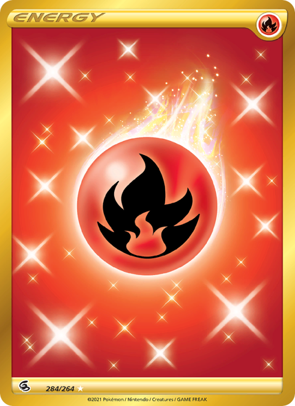 Energía Fuego 284 — Fusion Strike (Spanish Pokémon TCG card)
