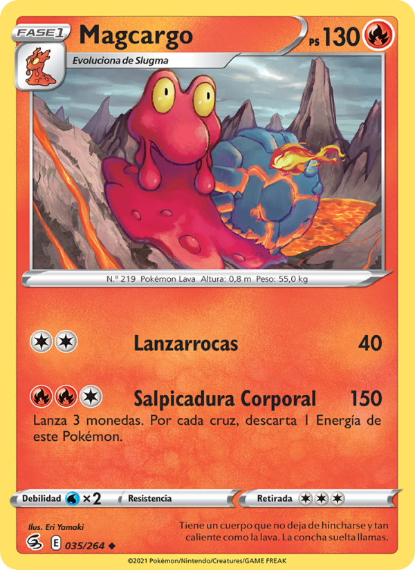Magcargo 35 — Fusion Strike (Spanish Pokémon TCG card)