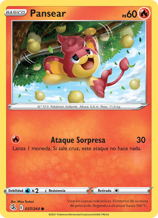 Pansear 37 — Fusion Strike (Spanish Pokémon TCG card)