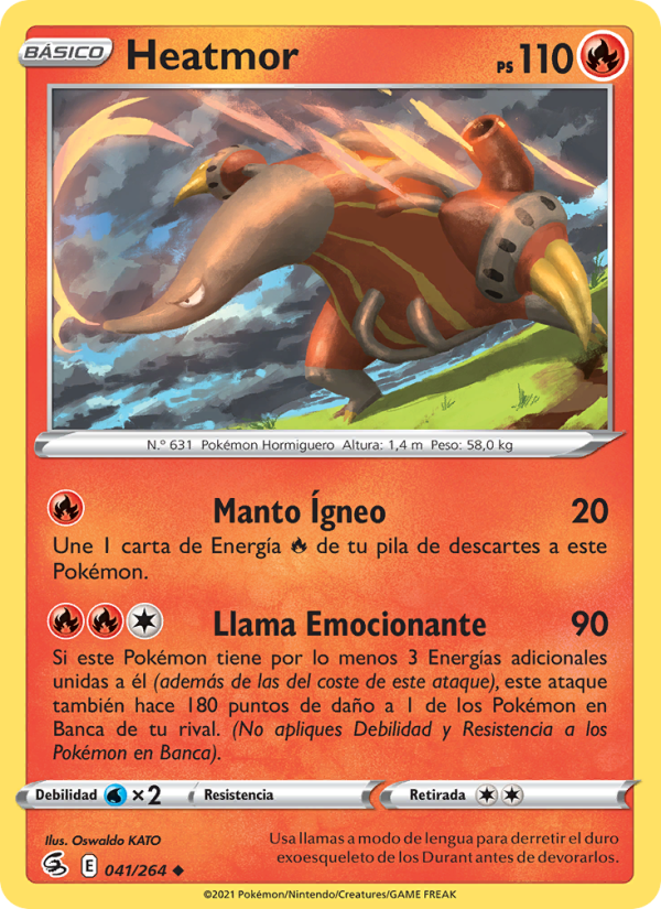 Heatmor 41 — Fusion Strike (Spanish Pokémon TCG card)