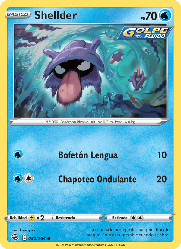Shellder 50 — Fusion Strike (Spanish Pokémon TCG card)