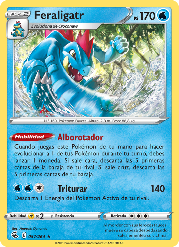Feraligatr 57 — Fusion Strike (Spanish Pokémon TCG card)