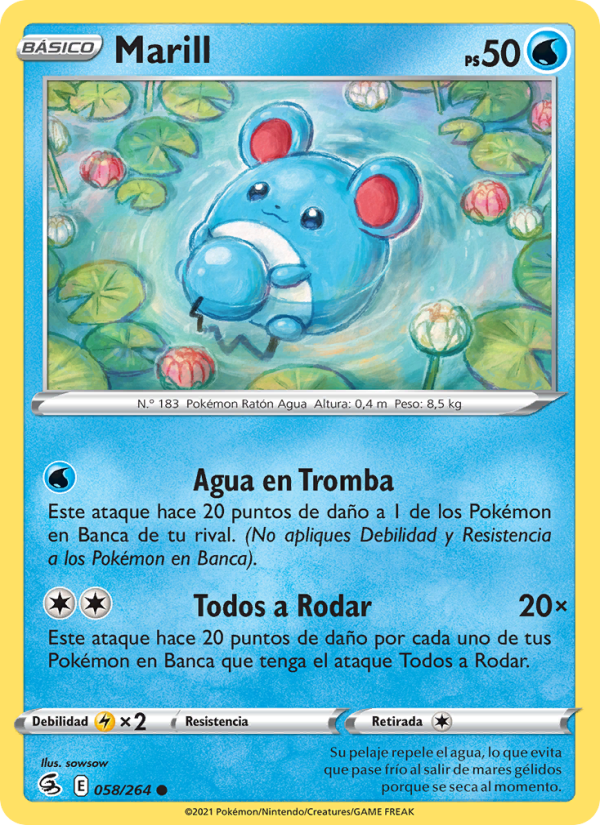 Marill 58 — Fusion Strike (Spanish Pokémon TCG card)