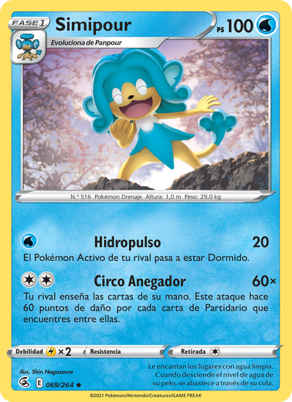 Simipour 69 — Fusion Strike (Spanish Pokémon TCG card)