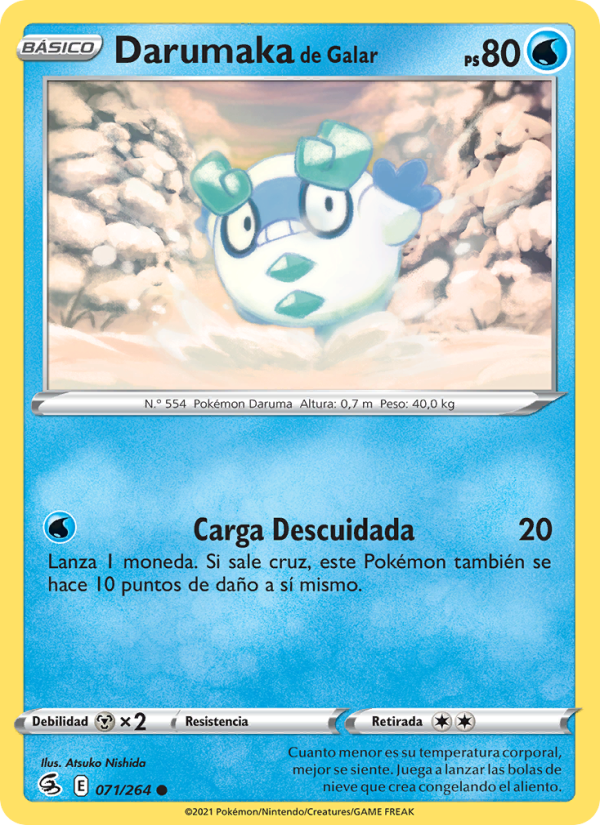 Darumaka de Galar 71 — Fusion Strike (Spanish Pokémon TCG card)