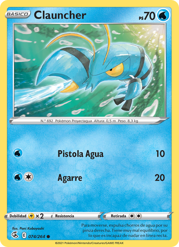 Clauncher 74 — Fusion Strike (Spanish Pokémon TCG card)