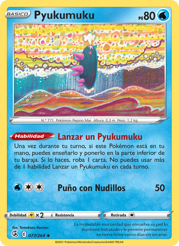 Pyukumuku 77 — Fusion Strike (Spanish Pokémon TCG card)