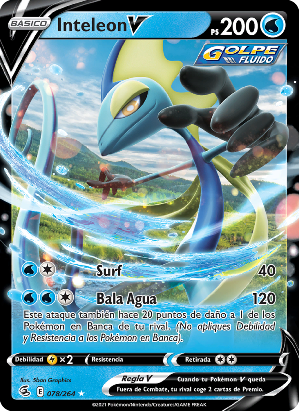Inteleon V 78 — Fusion Strike (Spanish Pokémon TCG card)