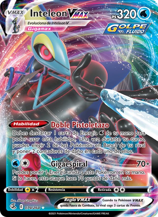 Inteleon VMAX 79 — Fusion Strike (Spanish Pokémon TCG card)