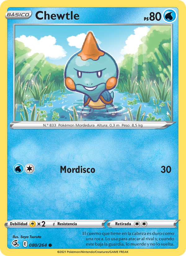 Chewtle 80 — Fusion Strike (Spanish Pokémon TCG card)