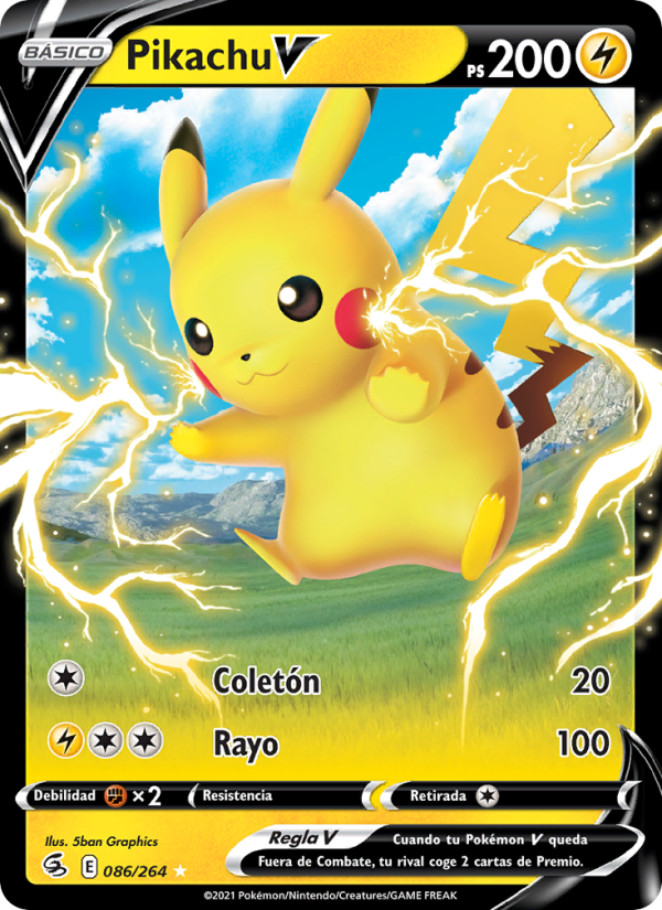 Pikachu V 86 — Fusion Strike (Spanish Pokémon TCG card)