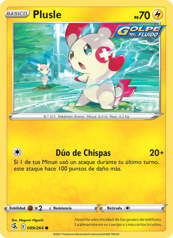 Plusle 89 — Fusion Strike (Spanish Pokémon TCG card)