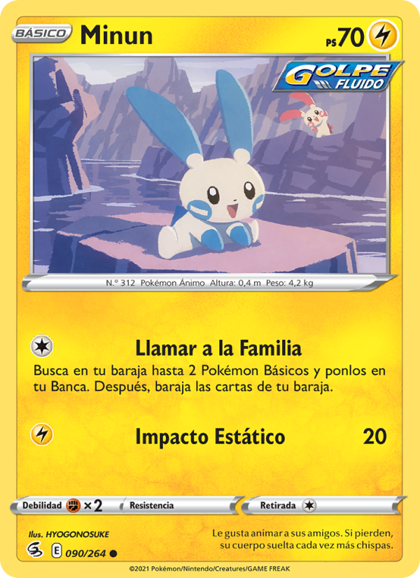 Minun 90 — Fusion Strike (Spanish Pokémon TCG card)