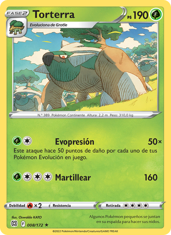 Torterra 008 — Brilliant Stars (Spanish Pokémon TCG card)