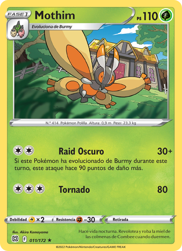 Mothim 011 — Brilliant Stars (Spanish Pokémon TCG card)