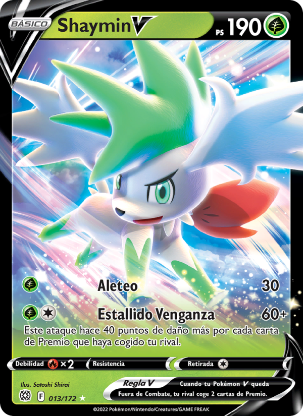 Shaymin V 013 — Brilliant Stars (Spanish Pokémon TCG card)