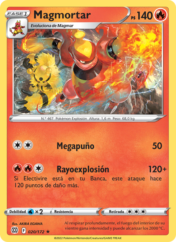 Magmortar 020 — Brilliant Stars (Spanish Pokémon TCG card)