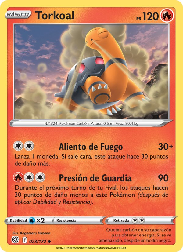 Torkoal 023 — Brilliant Stars (Spanish Pokémon TCG card)